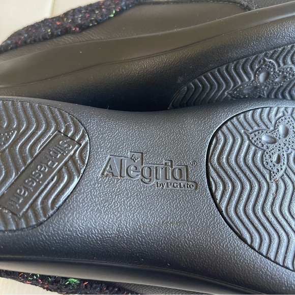 Alegria Kyah Black Leather Mule Knit Trim Comfort KYA-7630 Faux Fur Lining 35 - Picture 6 of 16
